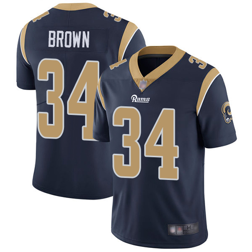 Los Angeles Rams Limited Navy Blue Men Malcolm Brown Home Jersey NFL Football 34 Vapor Untouchable